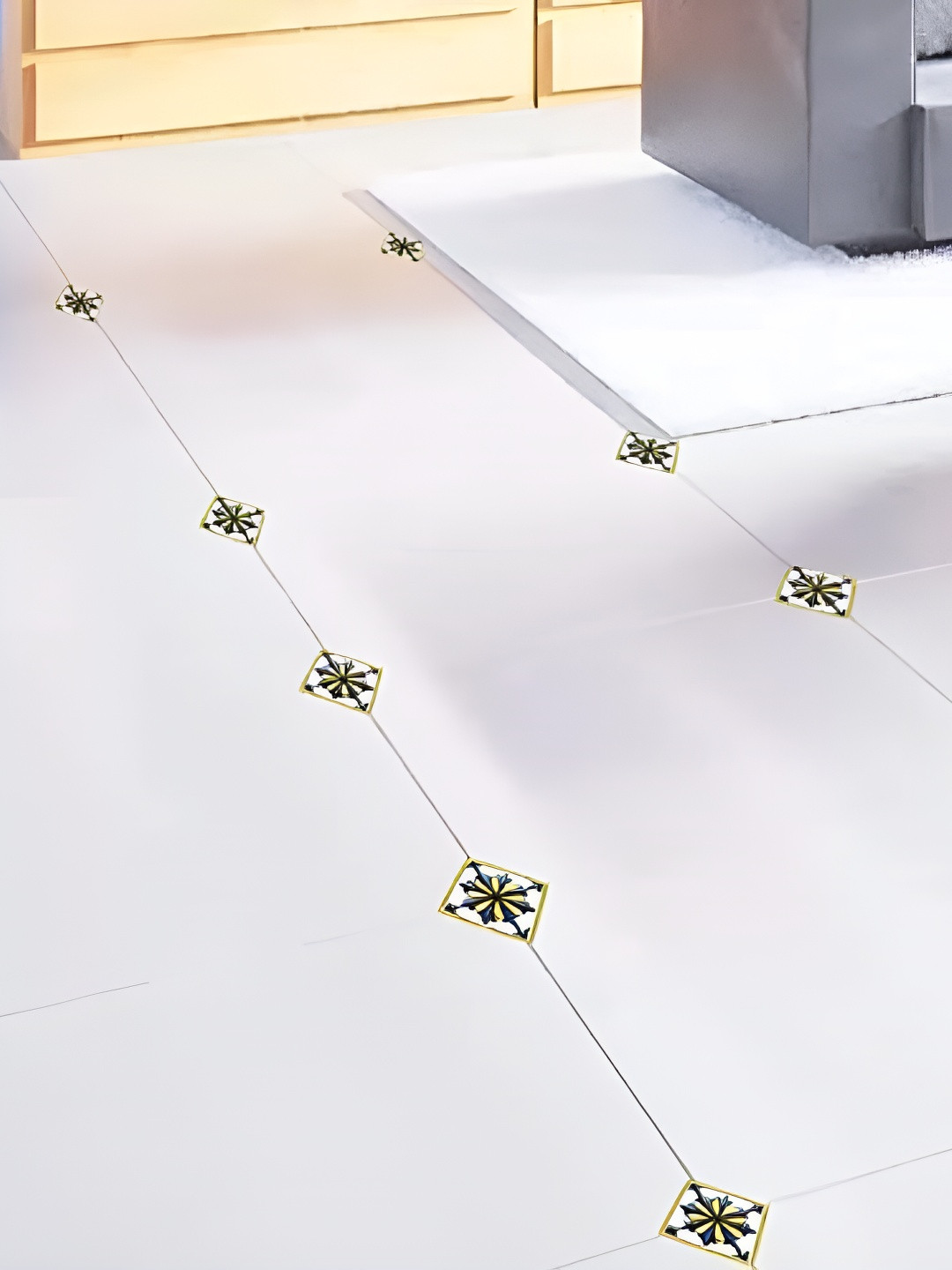 INDIAN ROYALS White & Blue Ceramic Printed Waterproof Wall Stickers