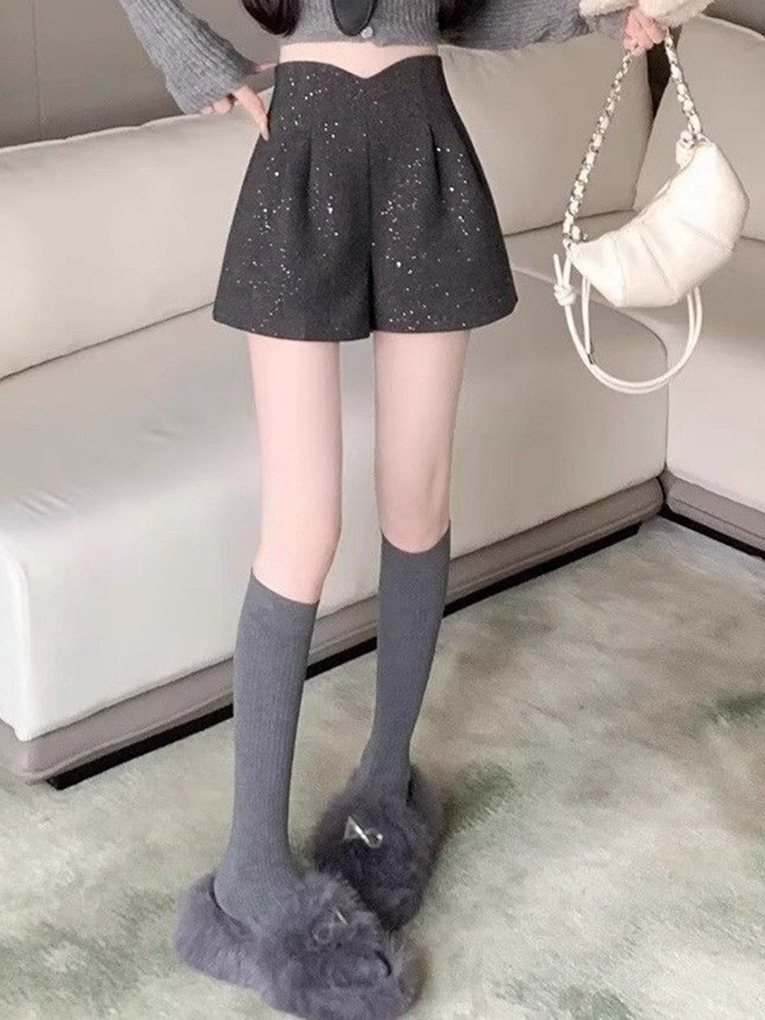 StyleCast x Revolte Women Embellished Relaxed Fit Hot Pants Technology Shorts