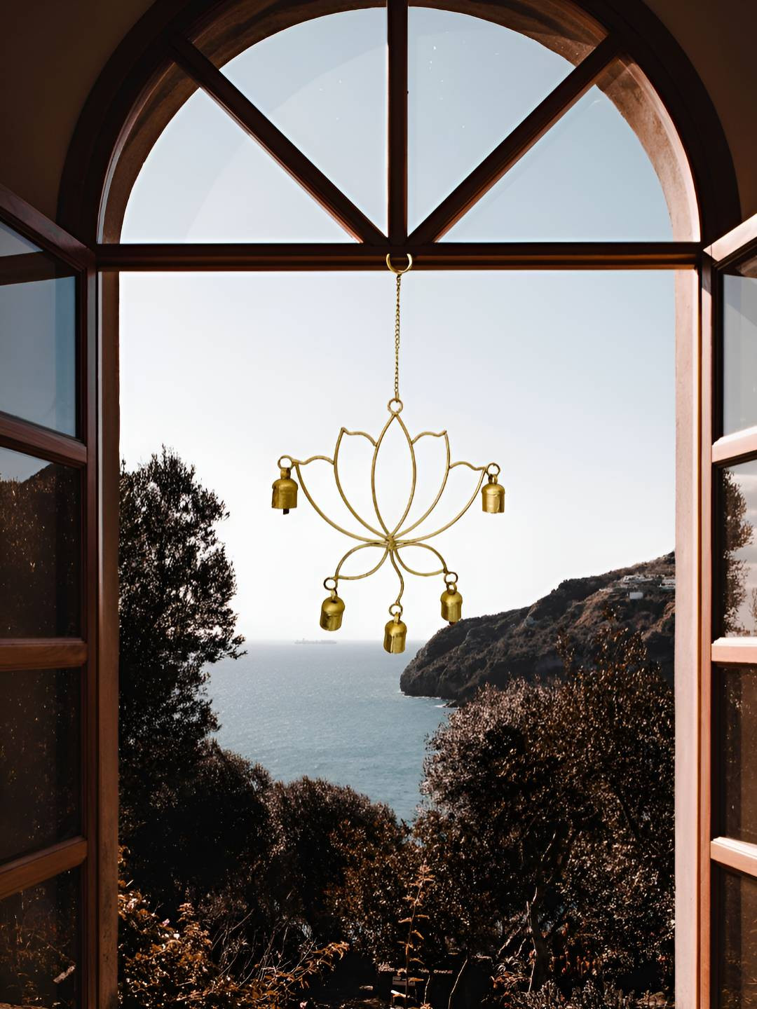 JASMEY HOMES Yellow Lotus Bell Windchimes