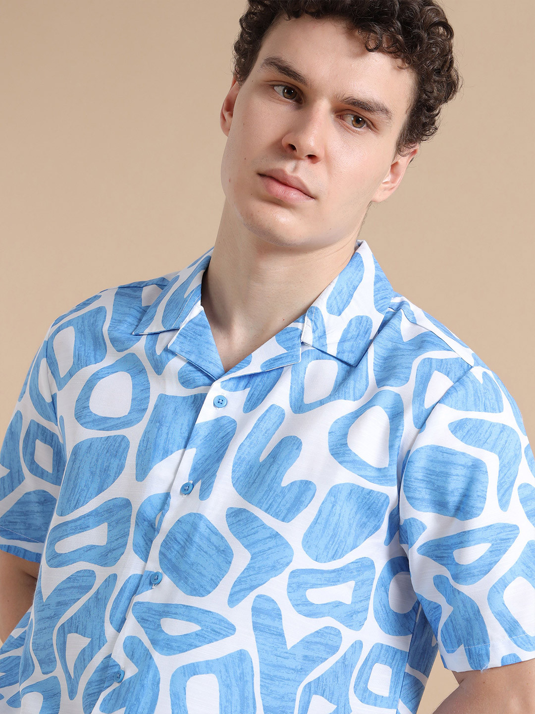 StitchX Men's Half Sleeve Abstract Printed Shirt