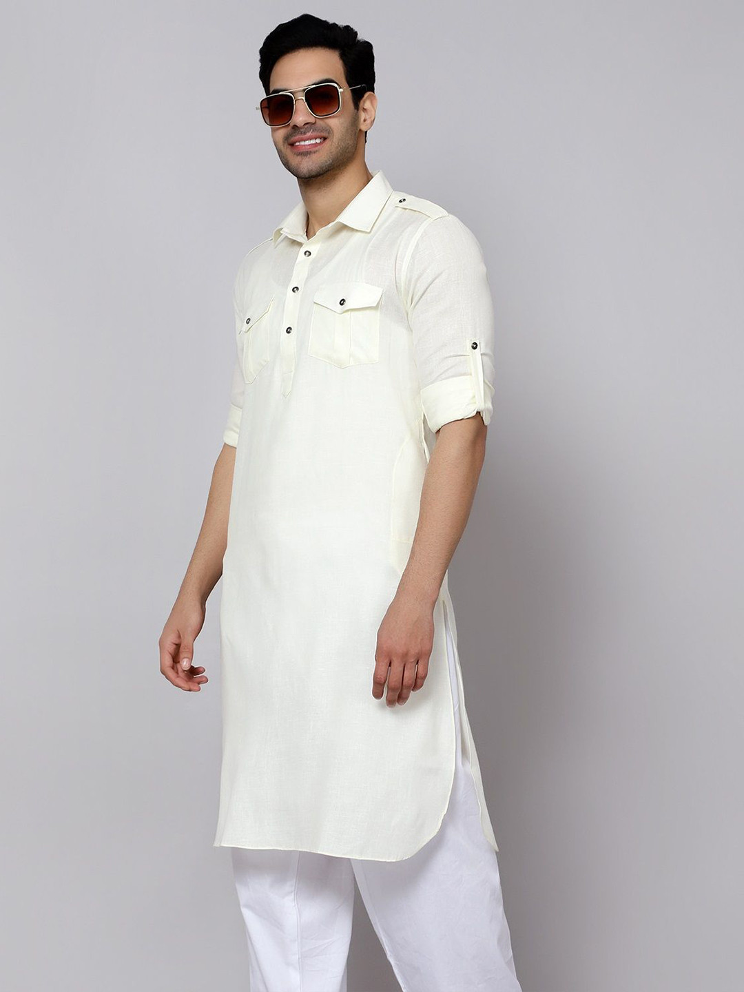 Sultan The King Of Kurta Men Thread Work Pathani Kurtas