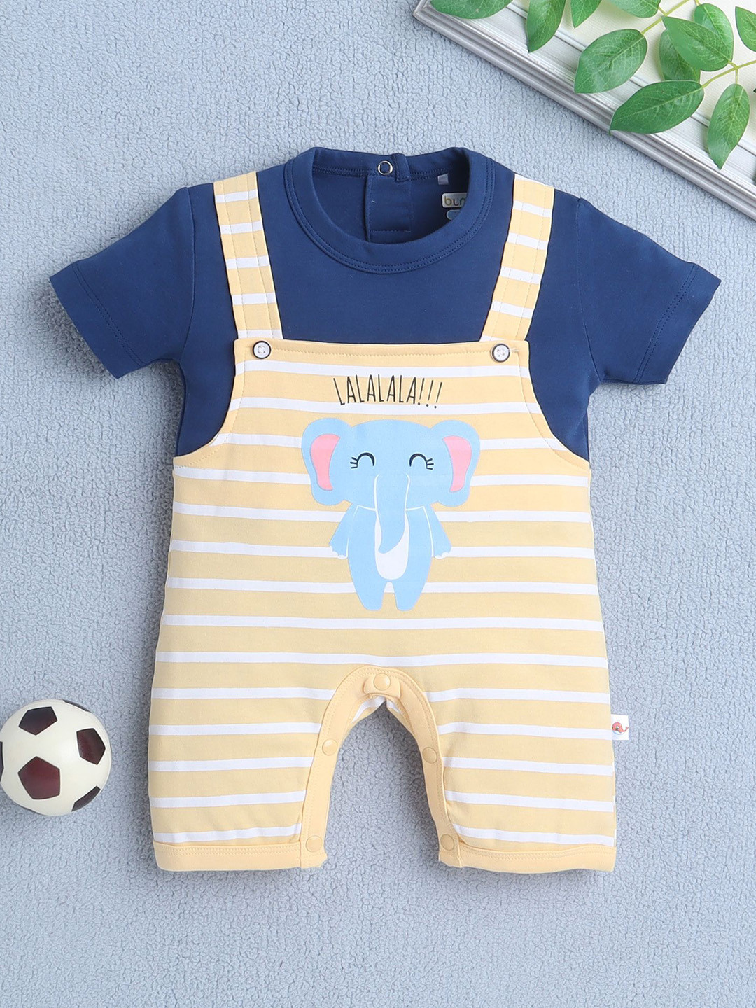 BUMZEE Infant Girls Striped Soft Cotton Rompers