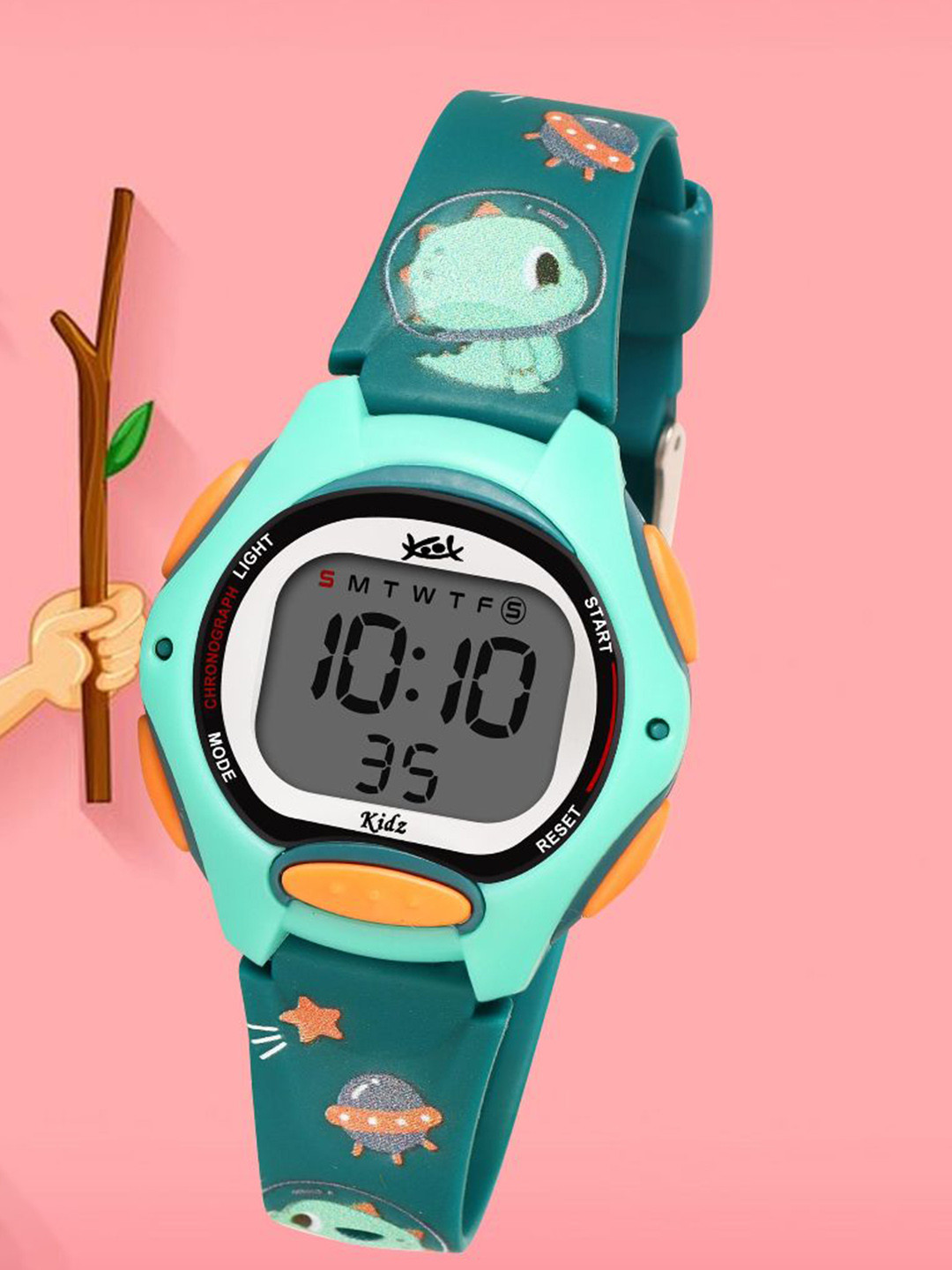 Kool Kidz Kids Plastic Dial & Rubber Straps Digital Watch KK 279 GR