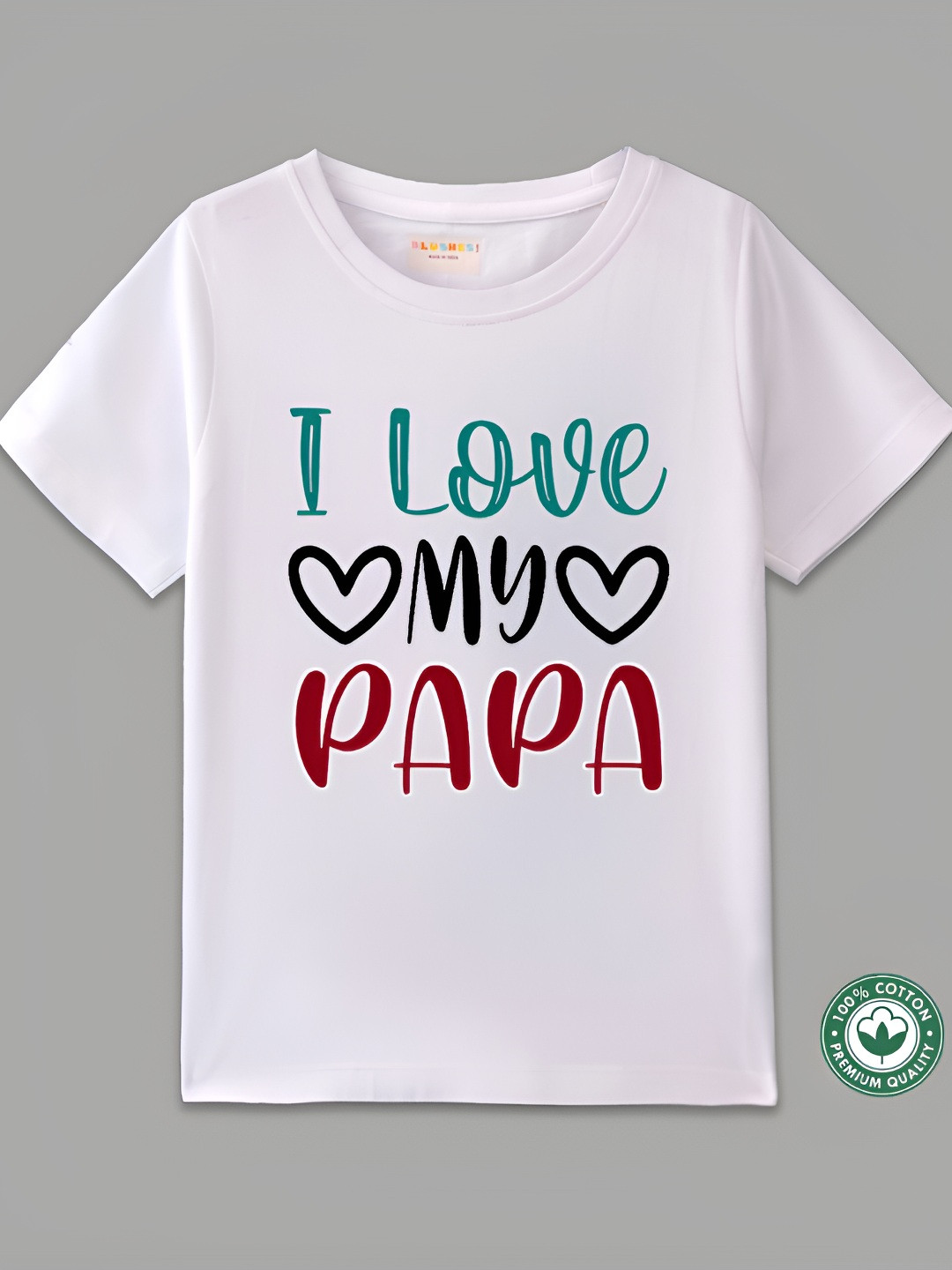 BLUSHES Kids Father's Day Theme Typography Printed Regular Fit Pure Cotton T-shirt