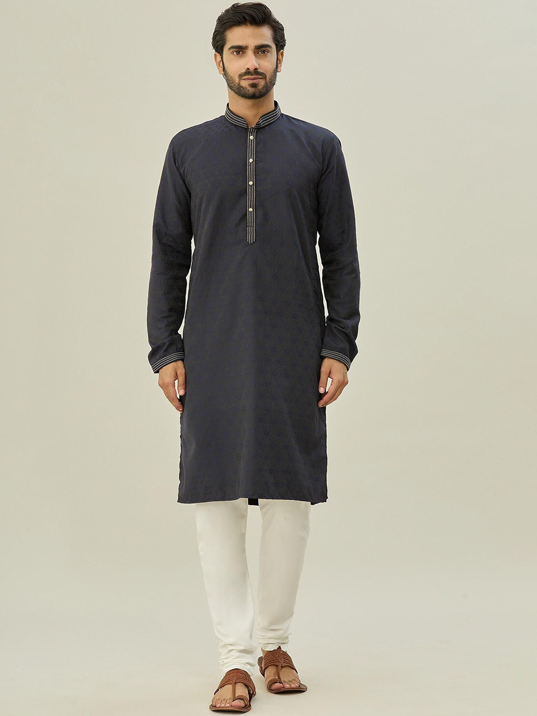 Arihant Rai Sinha Geometri Woven Design Straight Kurta with Churidar