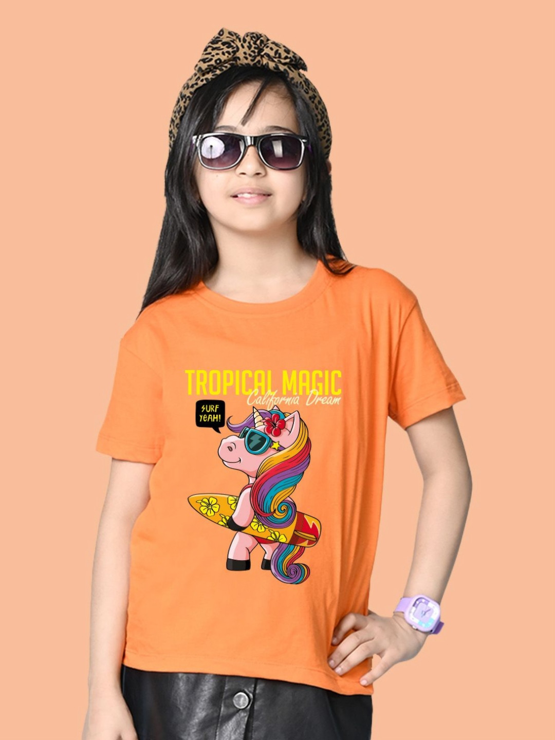 NUSYL Girls Magic Text Printed Oversized T-shirt