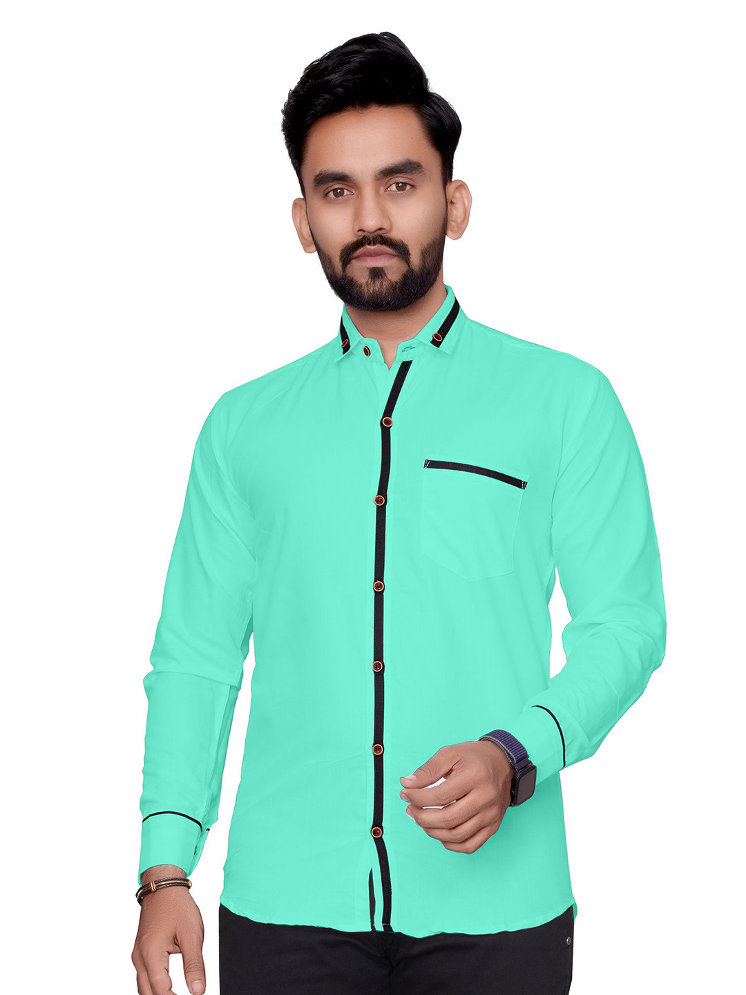 MAN'S SUITUP Men Classic Regular Fit Cotton Casual Shirt