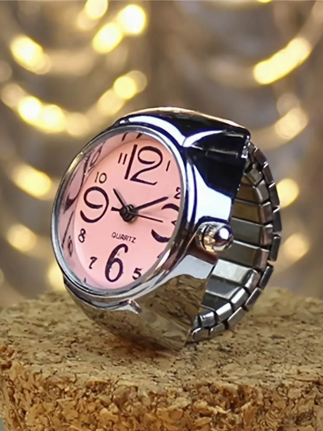 Bling Queen Stretchable Analogue Watch Ring