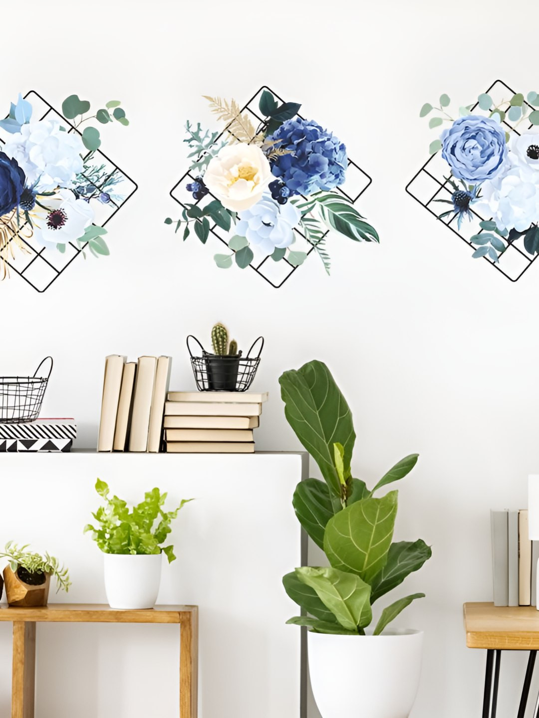 INDIAN ROYALS Blue & Green Printed Waterproof Heat Resistant Self Adhesive Wall Stickers