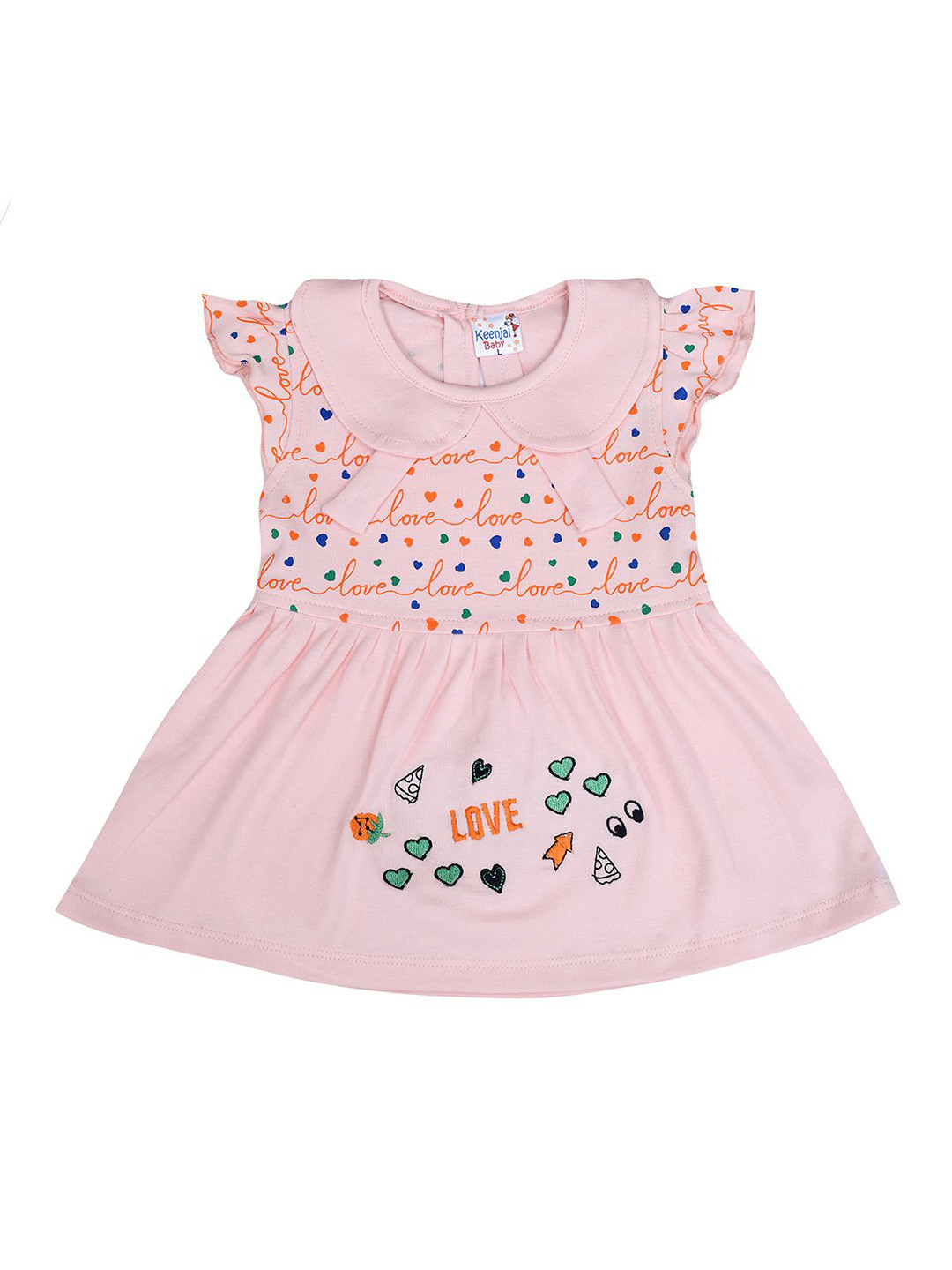 SHAKTI CREATION Girls Typography Printed Fit & Flare Knee Length Dress with Bloomer