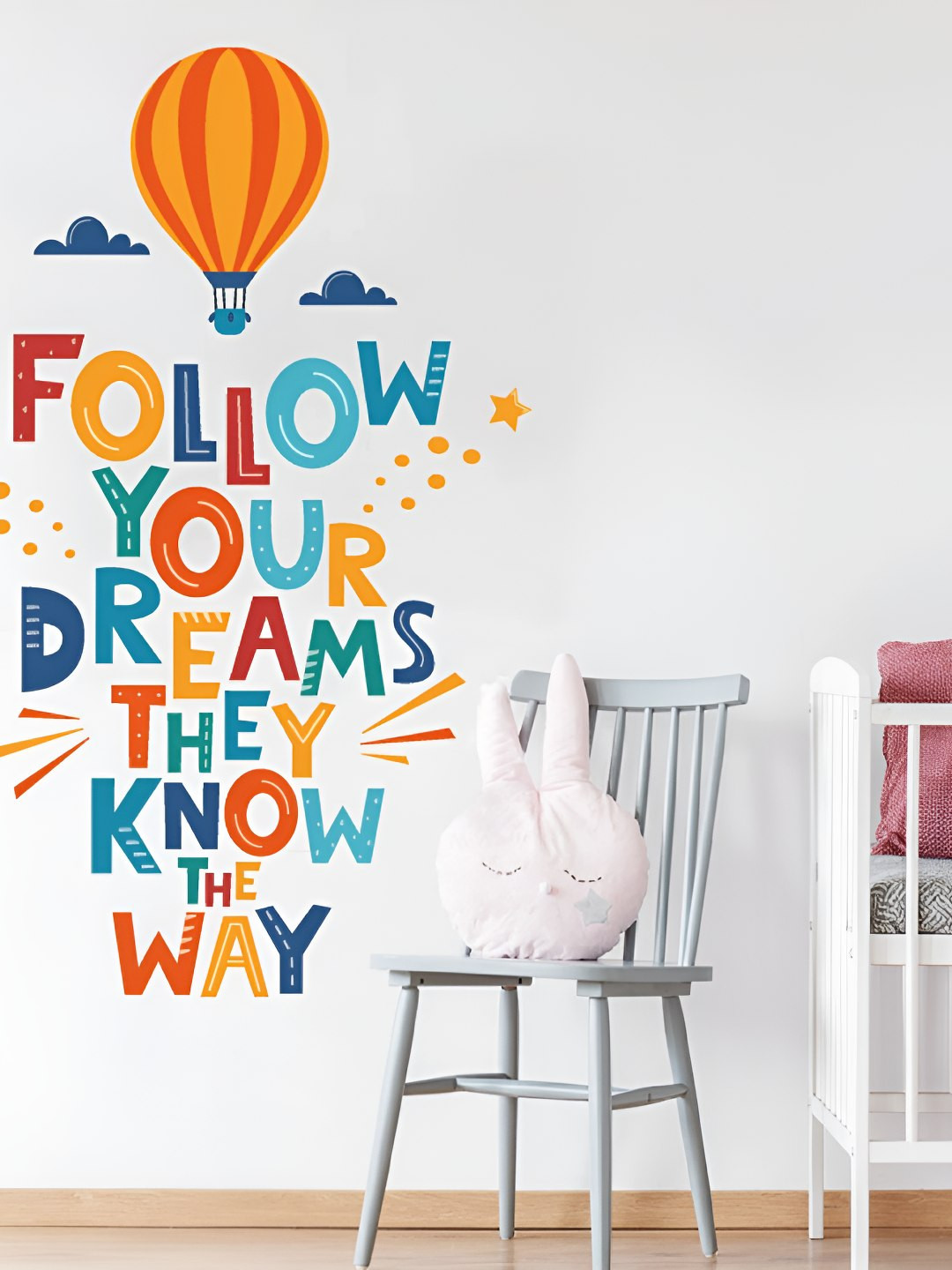 INDIAN ROYALS Blue & Orange Colored Printed Self-Adhesive & Durable Wall Sticker