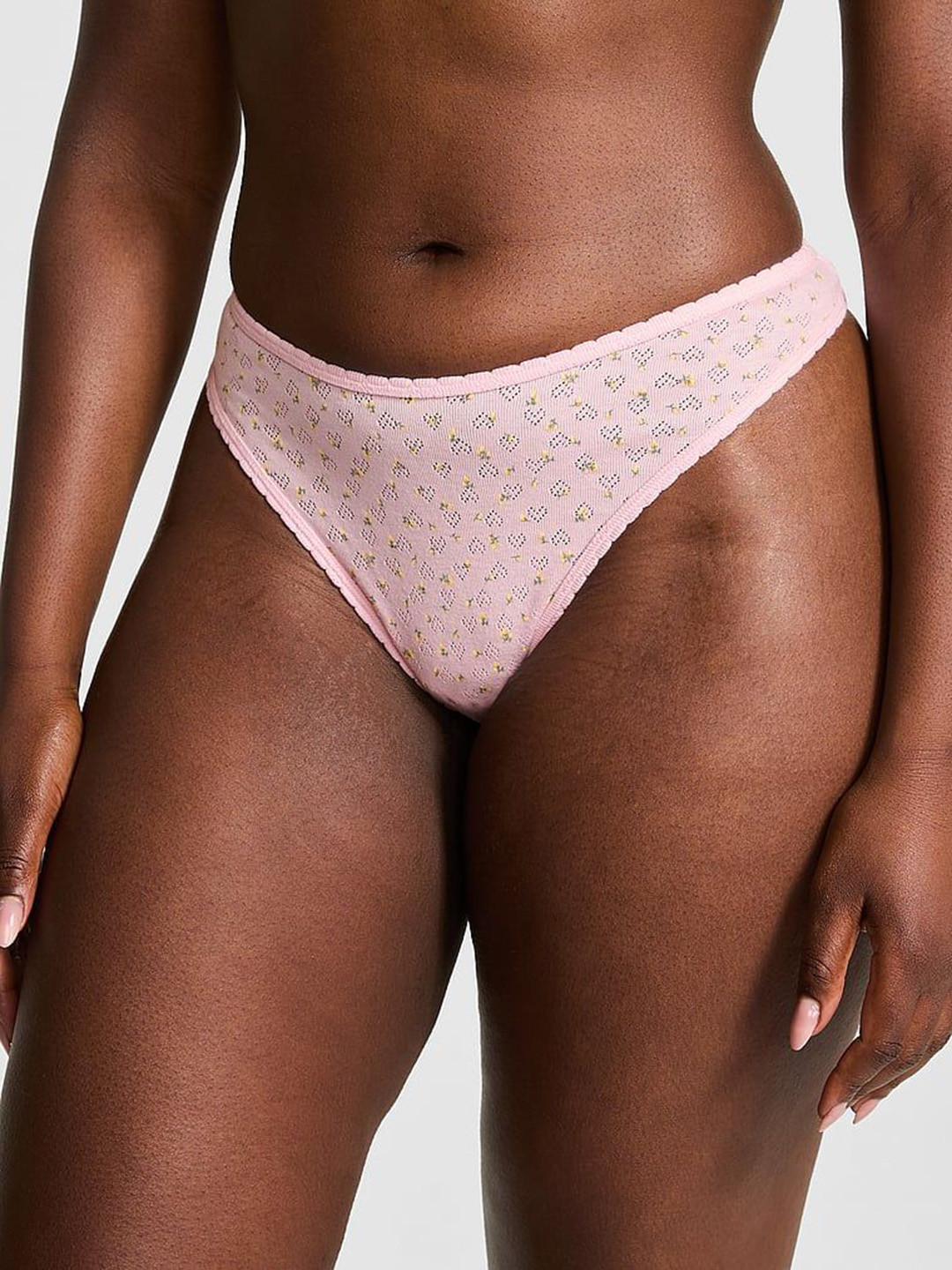 Victoria's Secret Floral Printed Pure Cotton Thong Briefs 1124584774IH