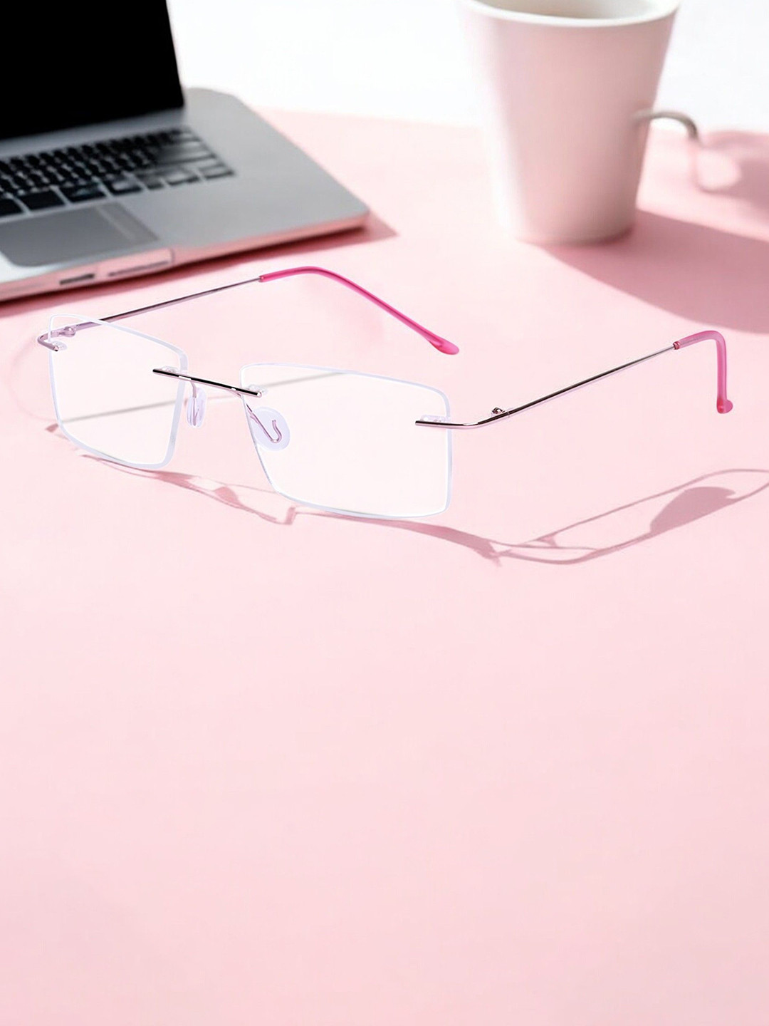 REDEX Unisex Rimless Rectangle Frames