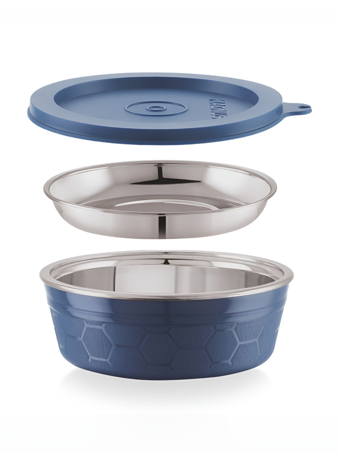 MAGNUS Microwave Split Plate Easy Lock Microwave Safe Lunch Box With Spoon and Fork