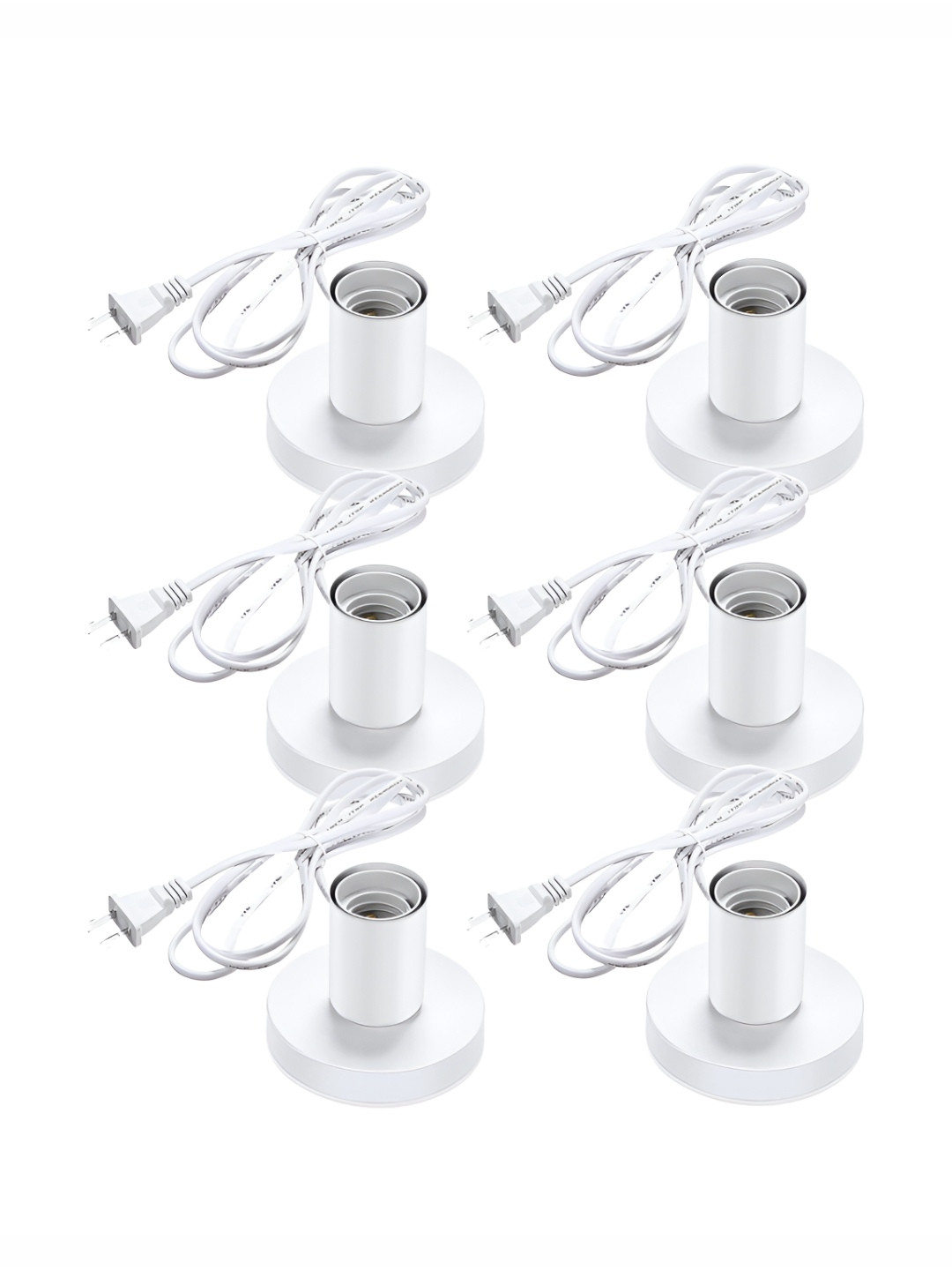 Decorcity White 6 Pieces Metal Bell Shaped Table Lamp Base