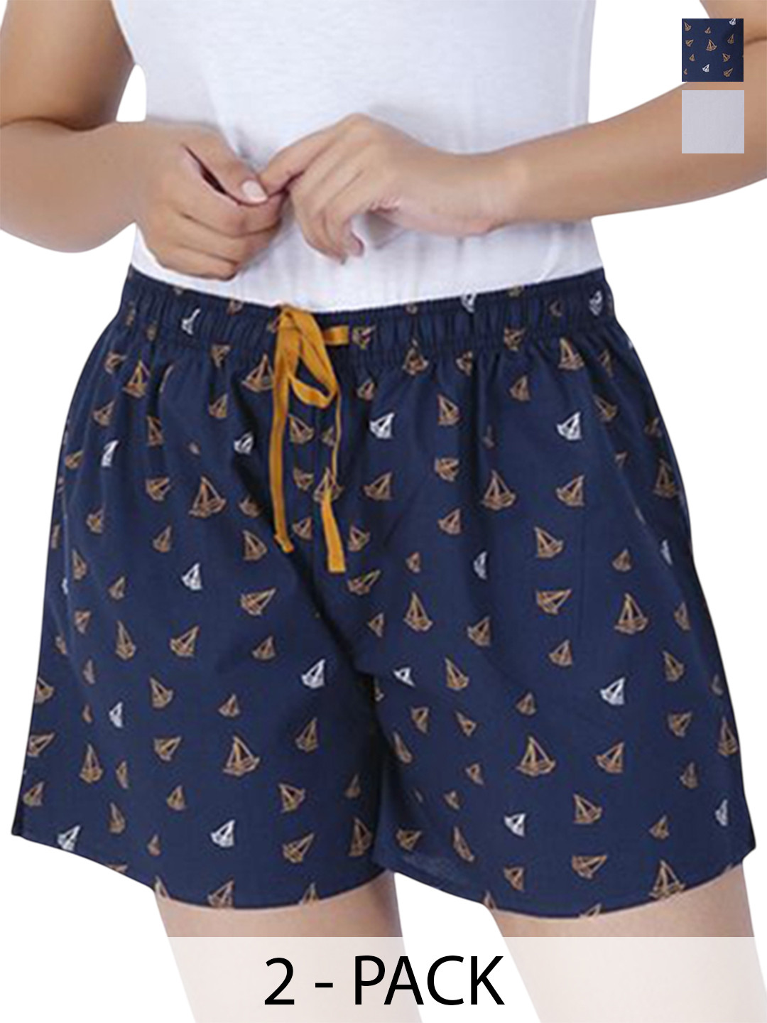 Happy Bunny Women Pack Of 2 Printed Shorts