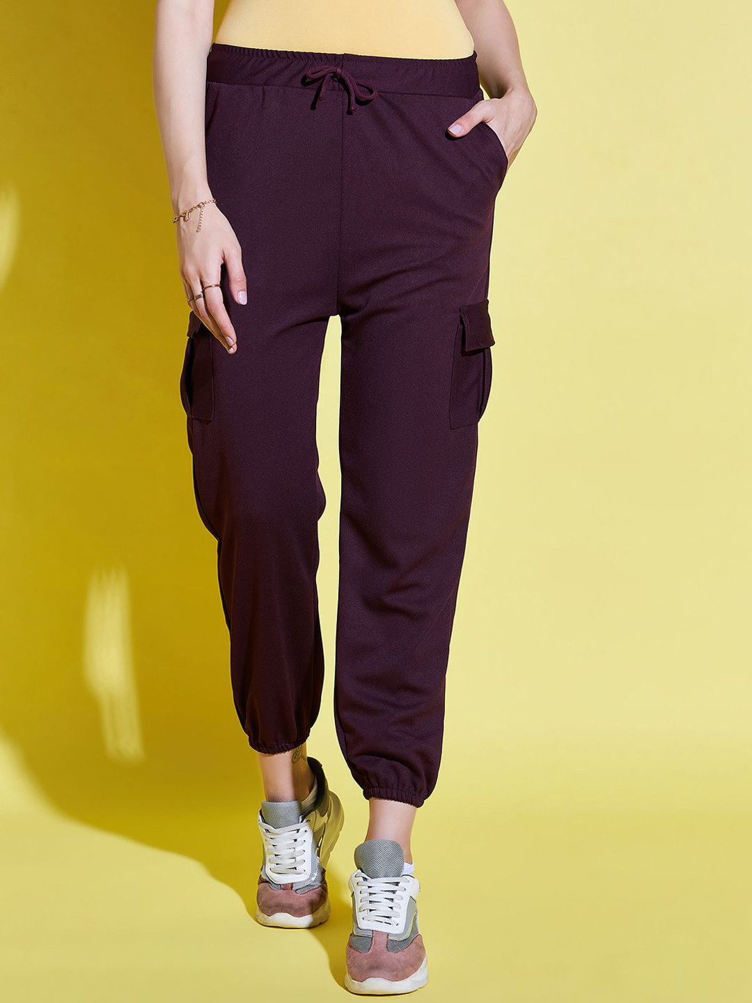 BUY NEW TREND Women Relaxed High-Rise Joggers Trousers