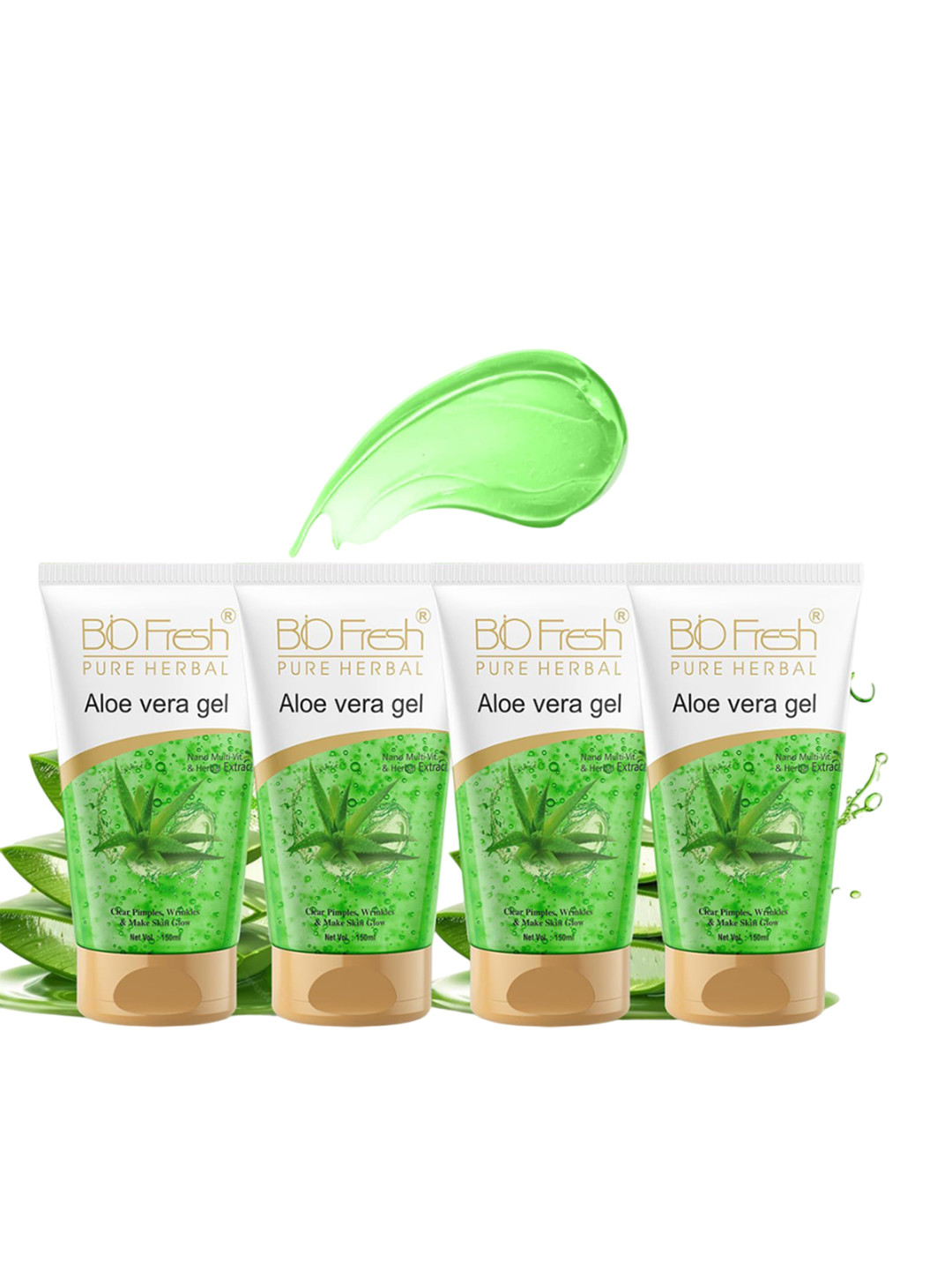 BIOFRESH Set Of 4 Aloe Vera Gel With Almond Oil For Hydration - 150 ml Each