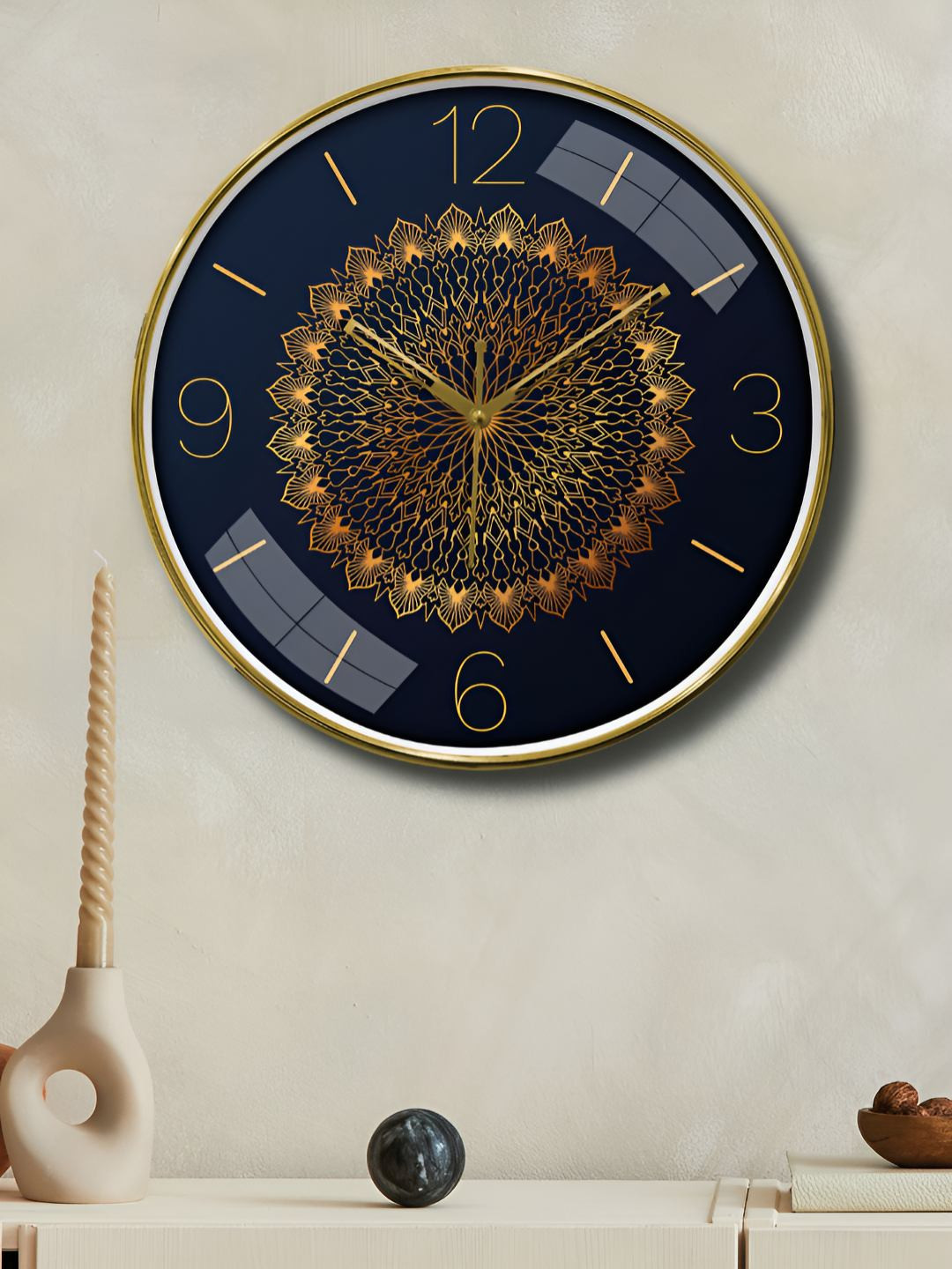 RANDOM Metallic Foil Finish With Sweep Silent Classic 12.75 Inch Wall Clock