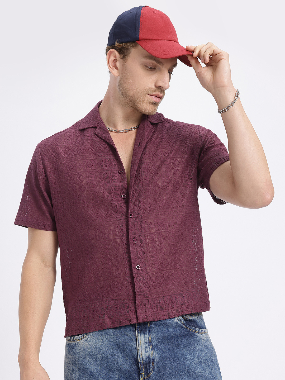 glitchez Regular Fit Shirt Semi-Sheer Regular Fit Shirt