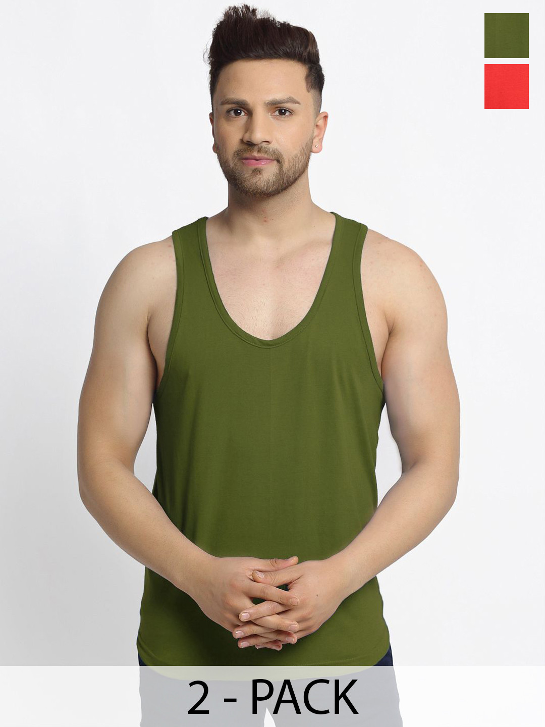 Friskers Pack Of 2 Cotton Gym Vests 10525C-03-34