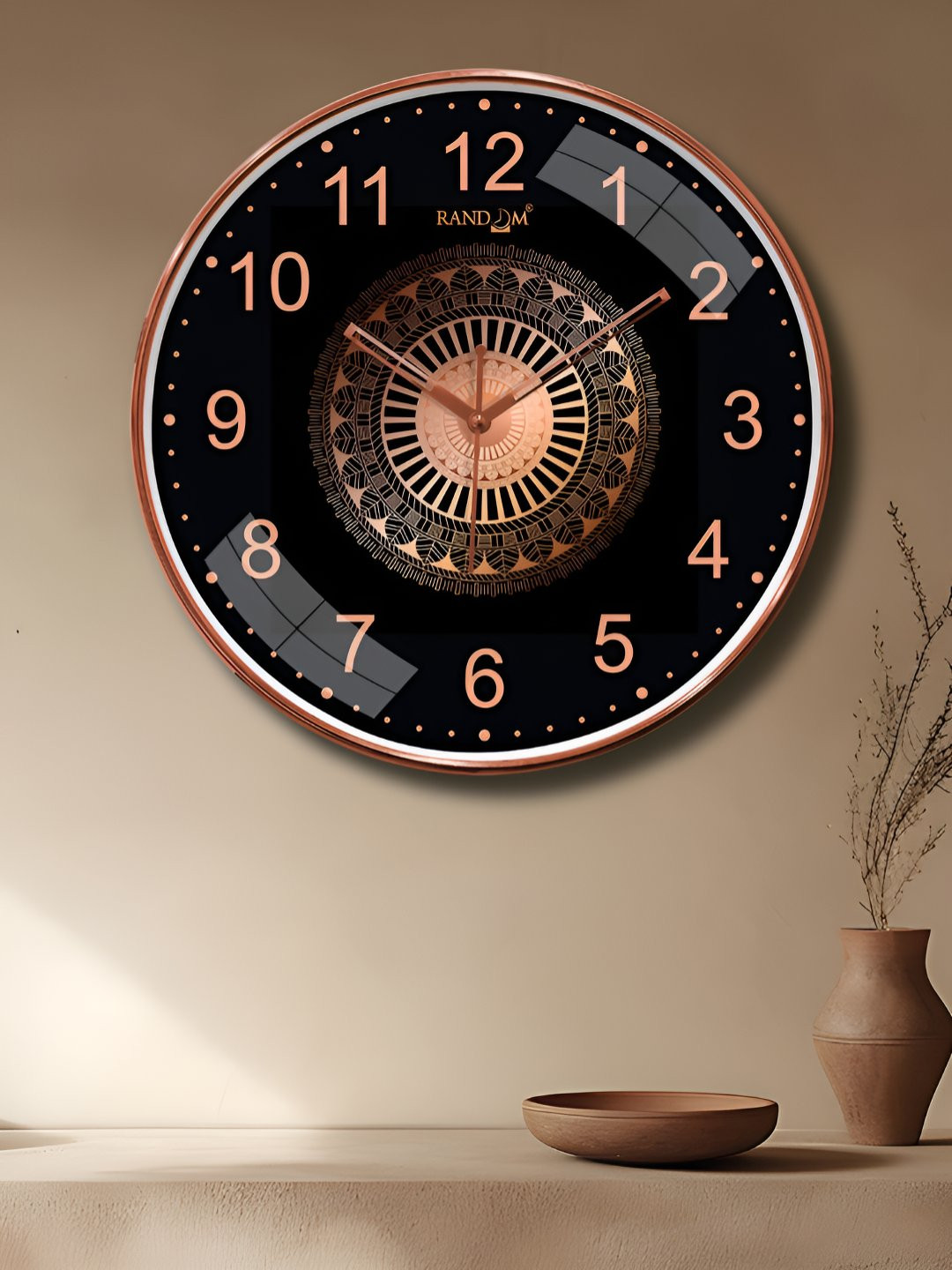 RANDOM Metallic Foil Finish With Sweep Silent Classic 12.75 Inch Wall Clock