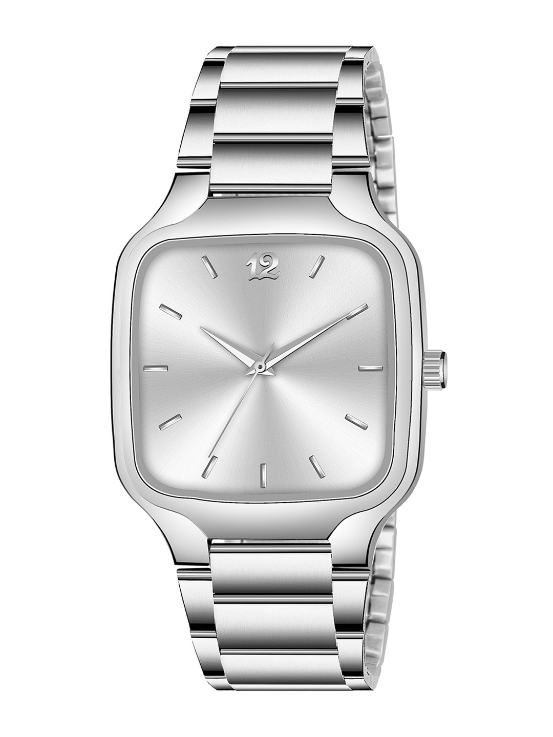 JUST LIKE Men Dial & Stainless Steel Bracelet Style Straps Analogue Watch Sqaure Reeddo