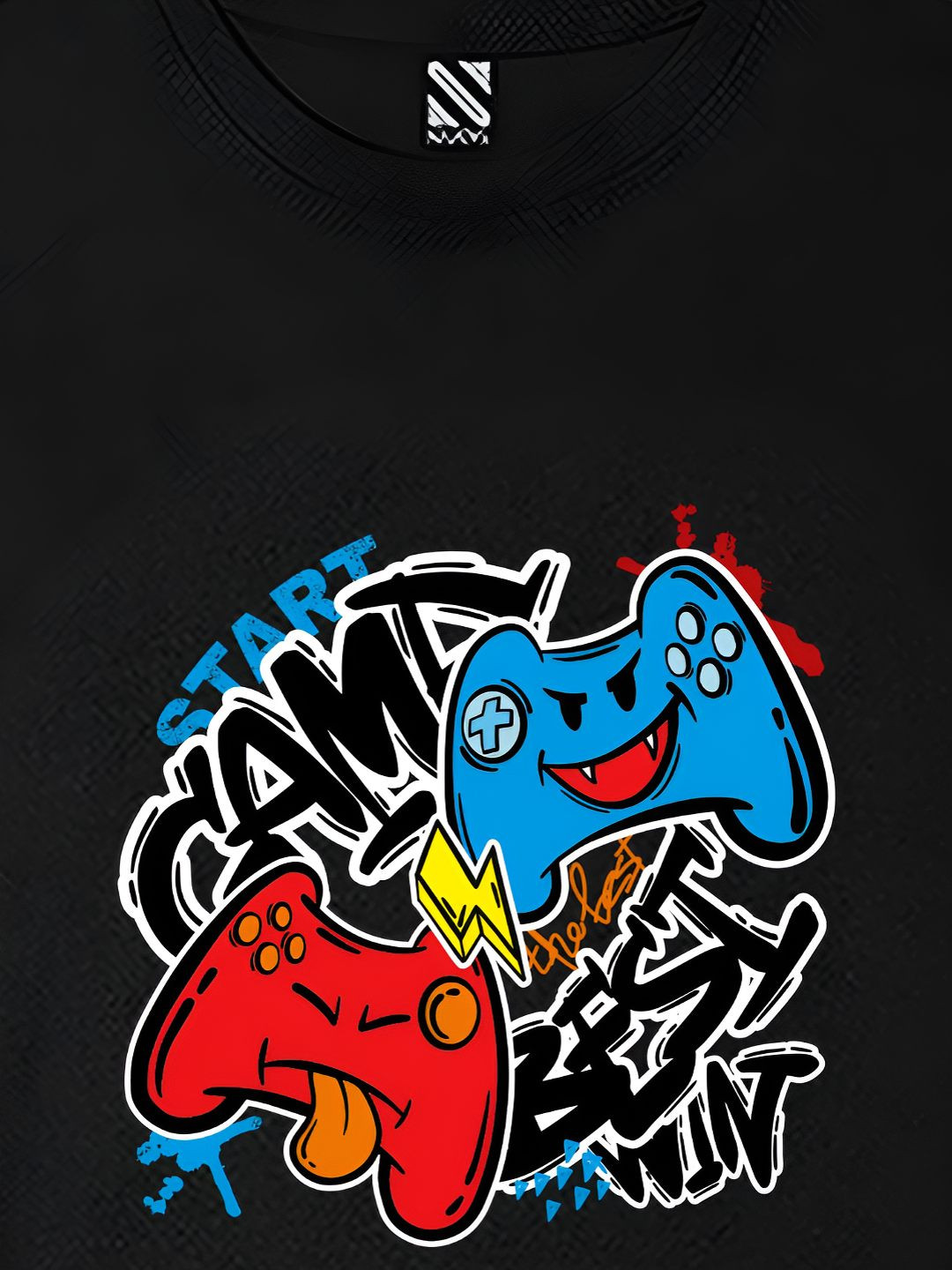 NUSYL Boys Best Win Printed Drop-Shoulder Sleeves Oversized T-shirt