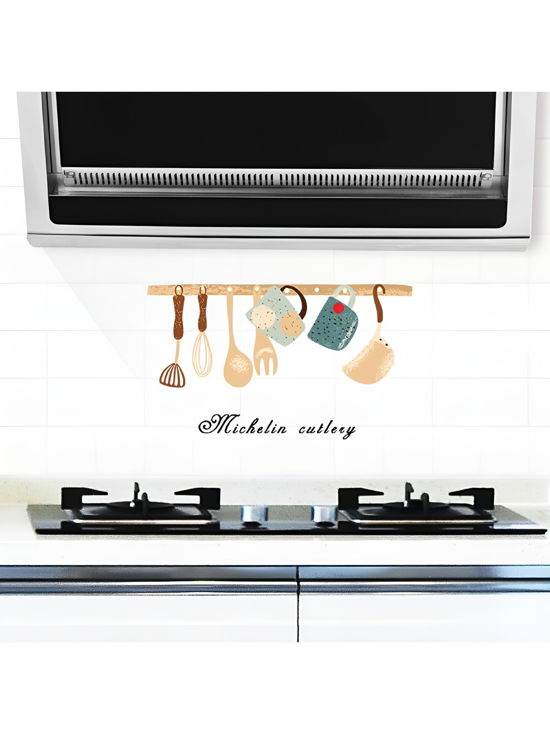 INDIAN ROYALS Brown & Blue Kitchen Cooktop Tile Self Adhesive Wall Sticker