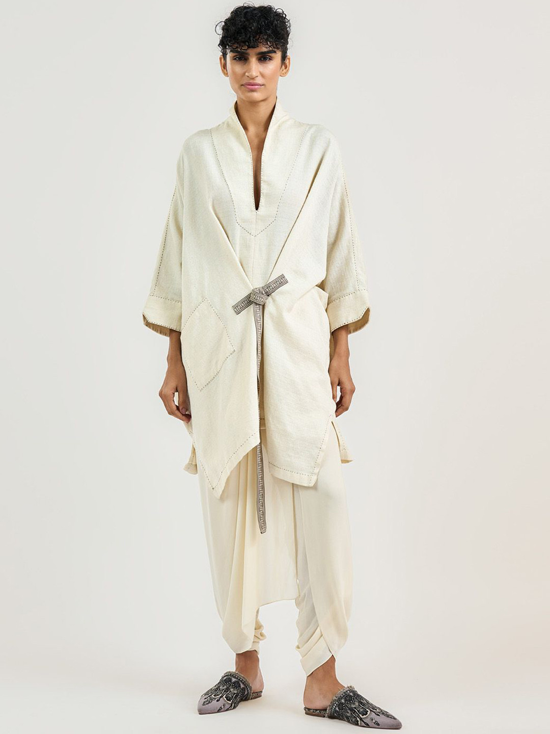 OTT Tarun Tahiliani Women Solid Tailored Dhoti Style Trousers