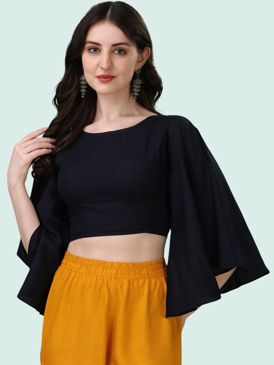 Moda Rapido Boat Neck Bell Sleeves Saree Blouse