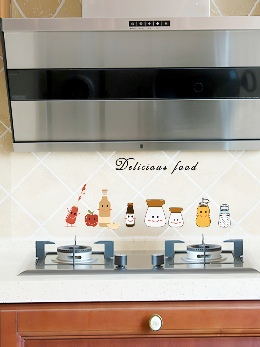 INDIAN ROYALS Transparent & Yellow Cartoon Vegetable Fruit Piggy Waterproof Wall Stickers