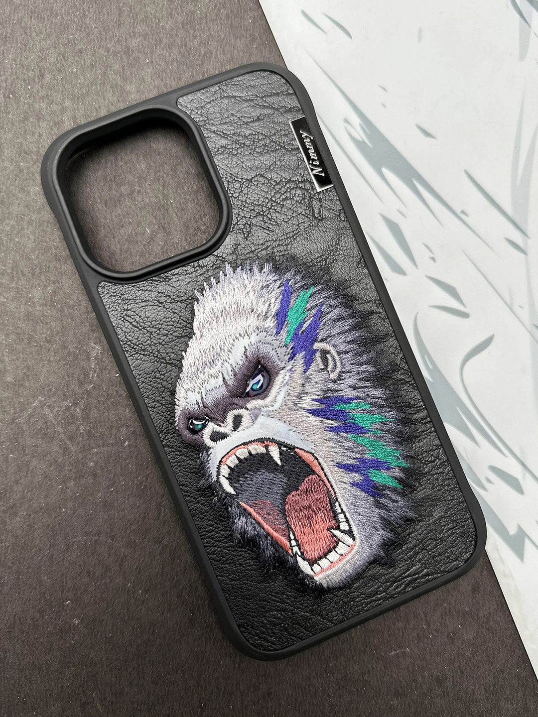 Leather embroidery iPhone 15pro Back Case Mobile Accessories