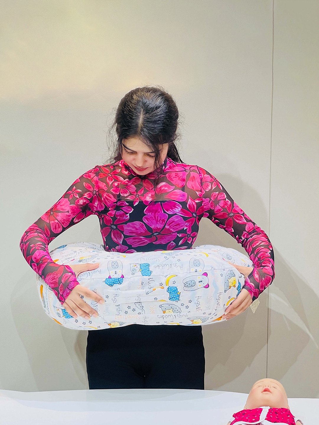 Fareto Infants Blue Printed Baby Bed Sets