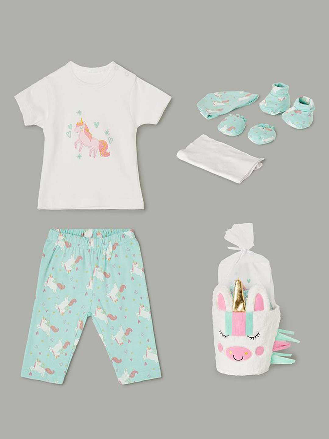 Juniors by Lifestyle Infants 8 Pcs Pure Cotton Baby Apparel Gift Set