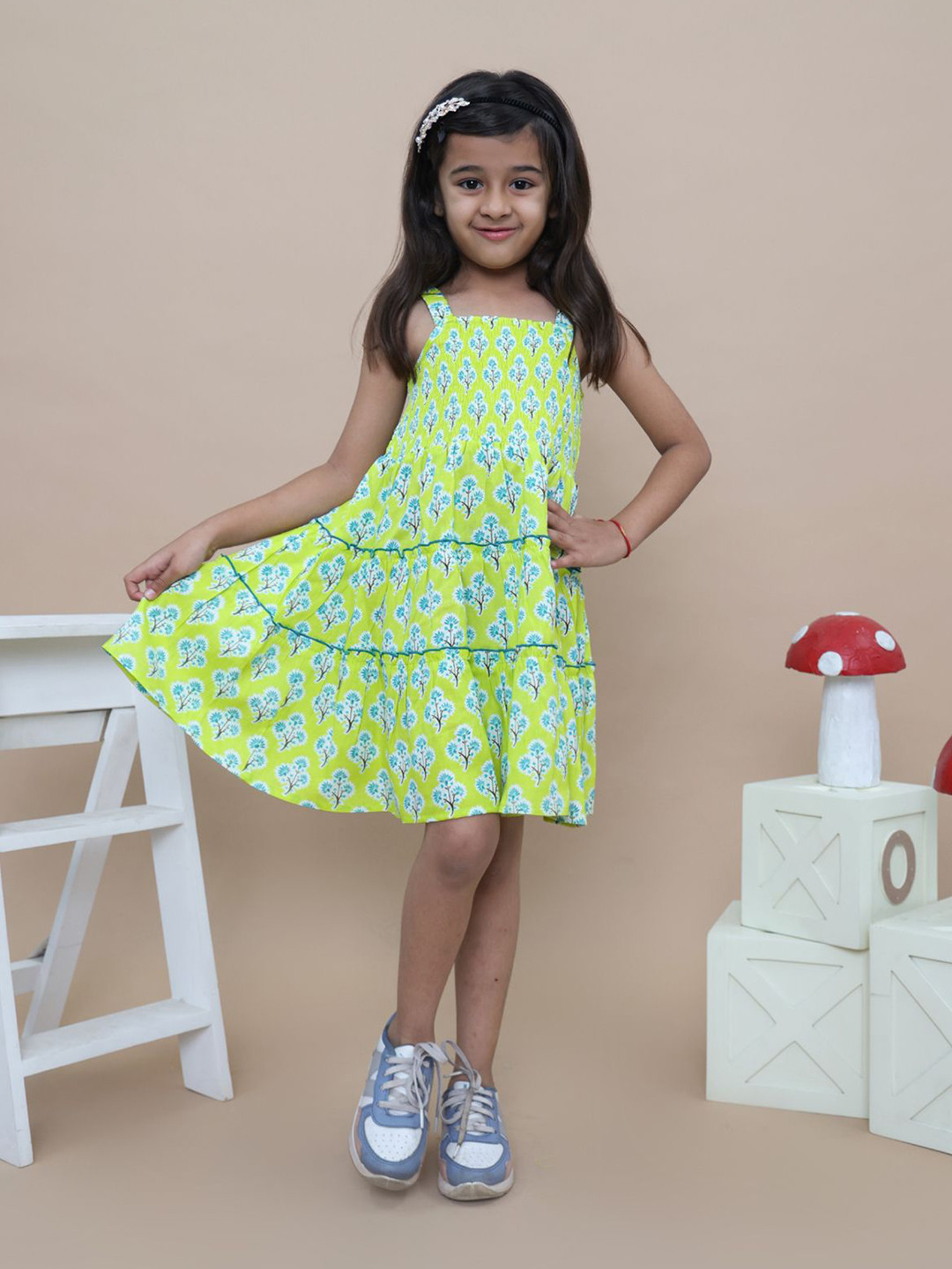ZITRA Girls Floral Print A-Line Dress