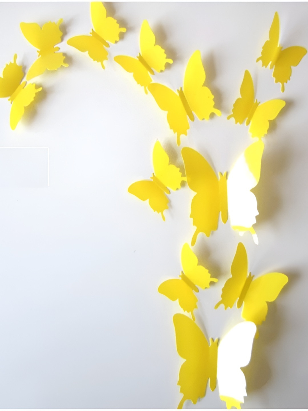 INDIAN ROYALS Yellow & White Butterflies Printed Self-Adhesive & Durable Wall Sticker