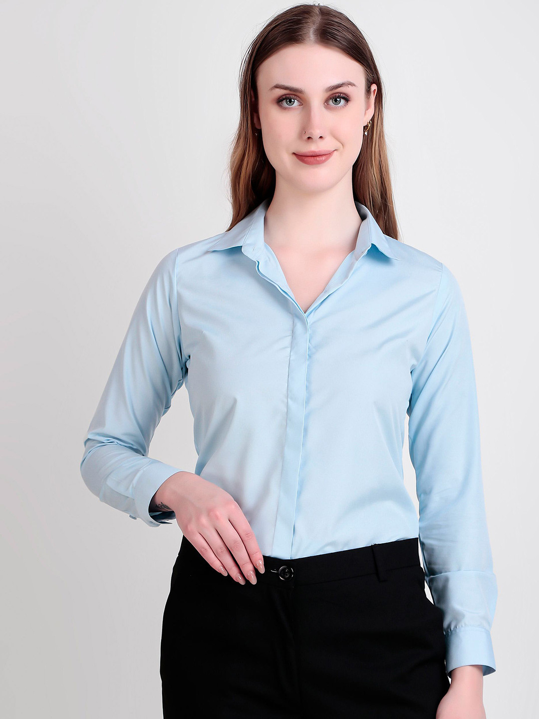 RARE CAMEL Women Solid Wrinkle Free Slim Fit Shirt