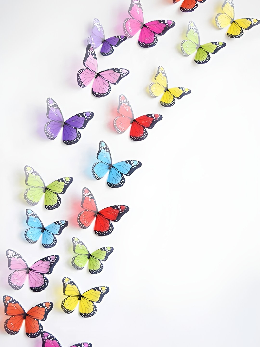 INDIAN ROYALS Red & Blue 3D Butterfiles Self Adhesive Wall Sticker