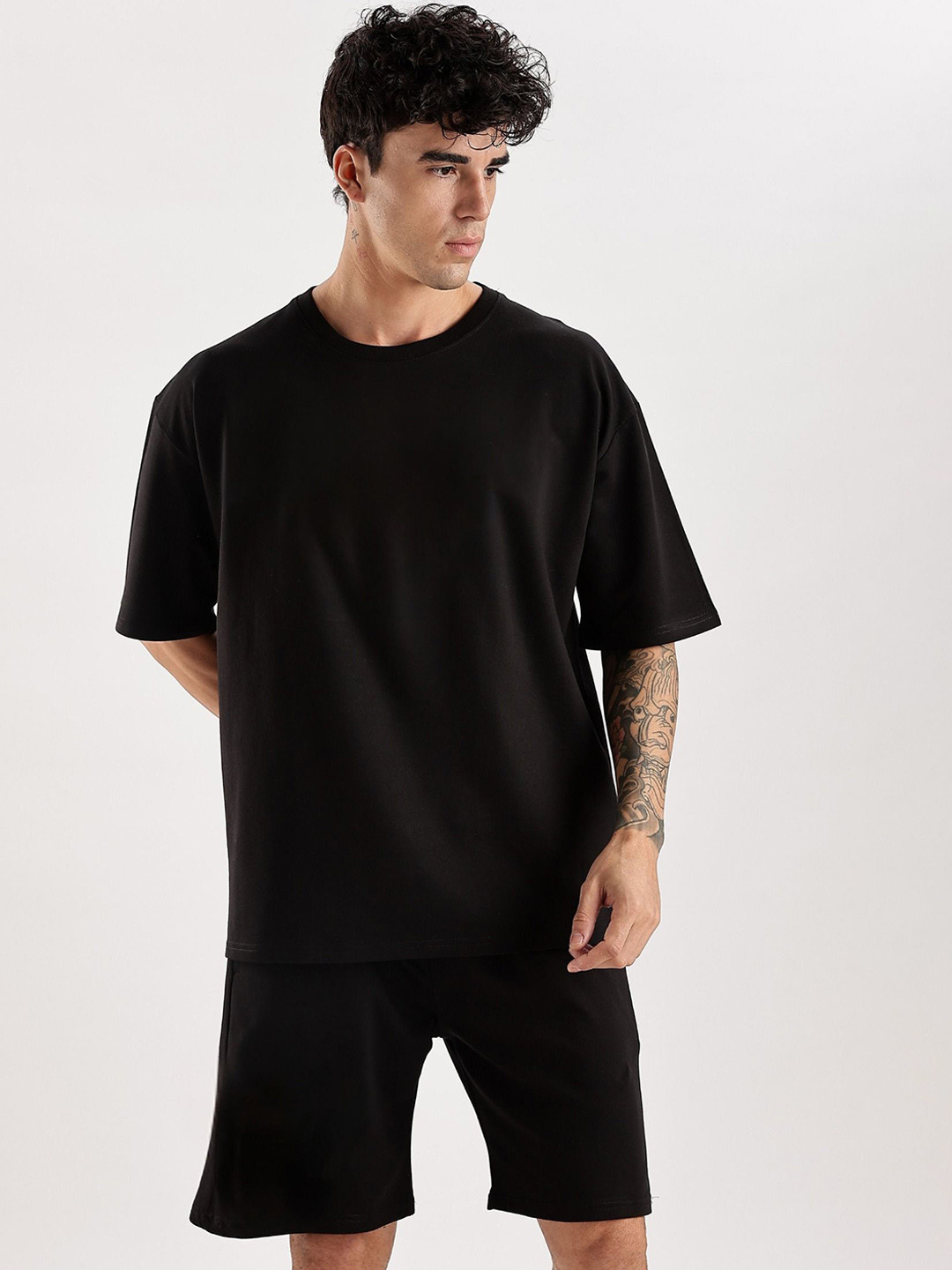 Aerio Men Pure Cotton Relax Fit Co-Ord Set