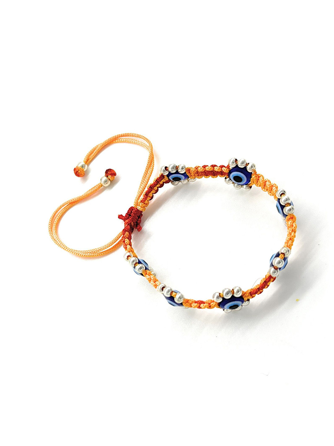 Jyokrish Evil eye Flower Design Artificial Beaded Wraparound Bracelet