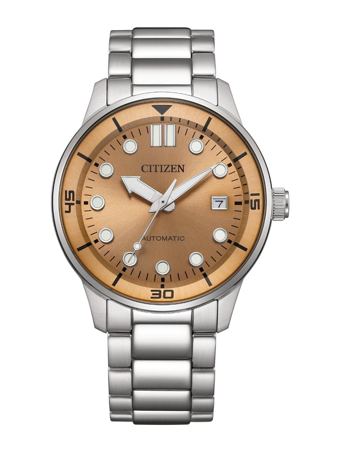 Citizen Men Brass Dial & Stainless Steel Bracelet Style Straps Analogue Watch NJ0191-83X