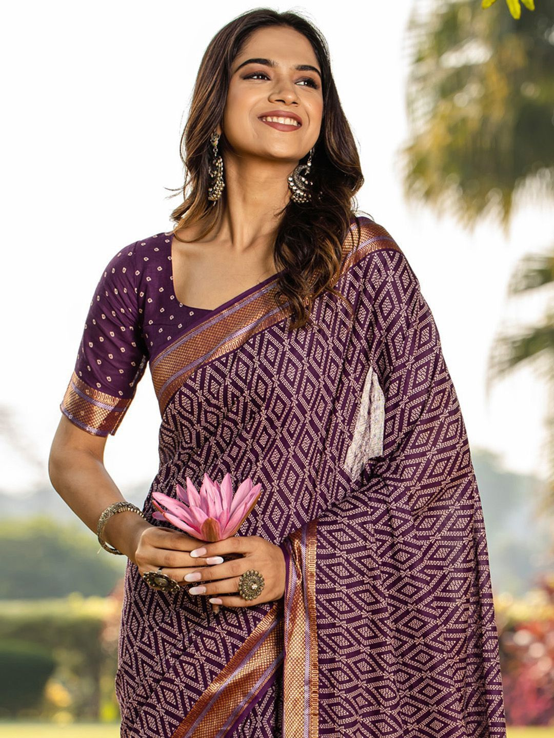 Anouk Rustic Block Print Saree