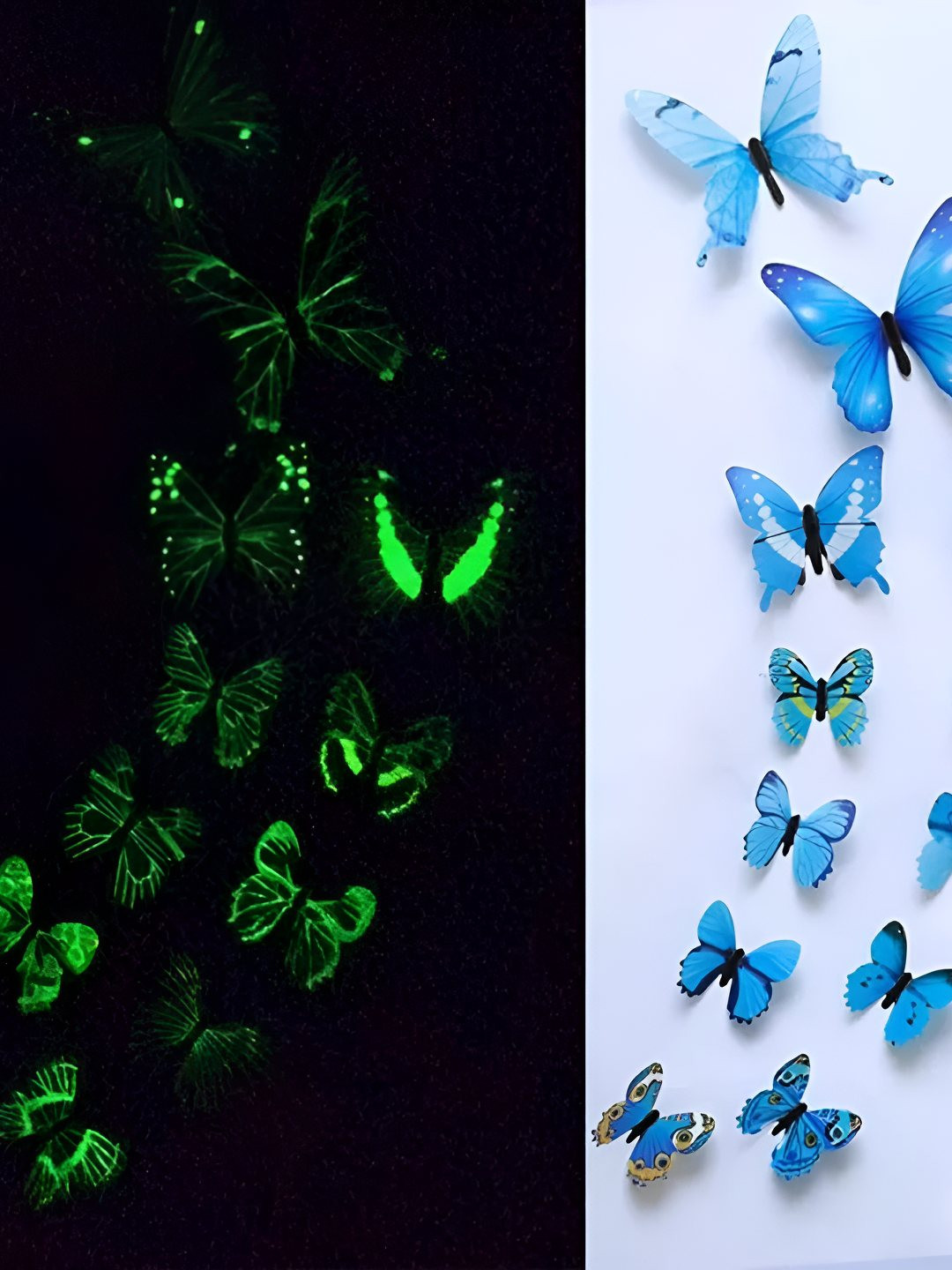 INDIAN ROYALS Blue & Green Butterfly Printed Self-Adhesive & Durable Wall Sticker