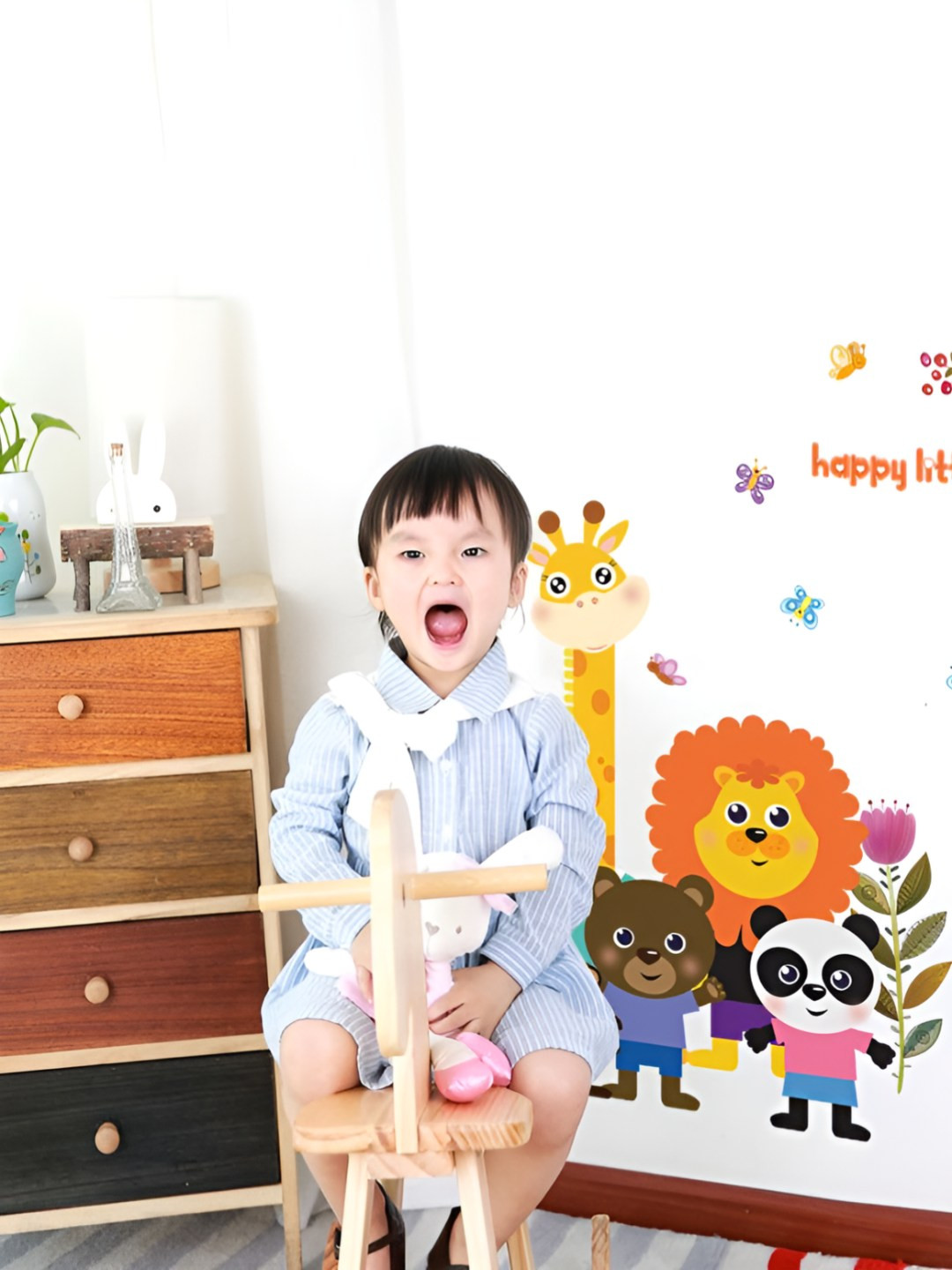 INDIAN ROYALS Orange & brown Animal Printed Self-Adhesive & Durable Wall Sticker