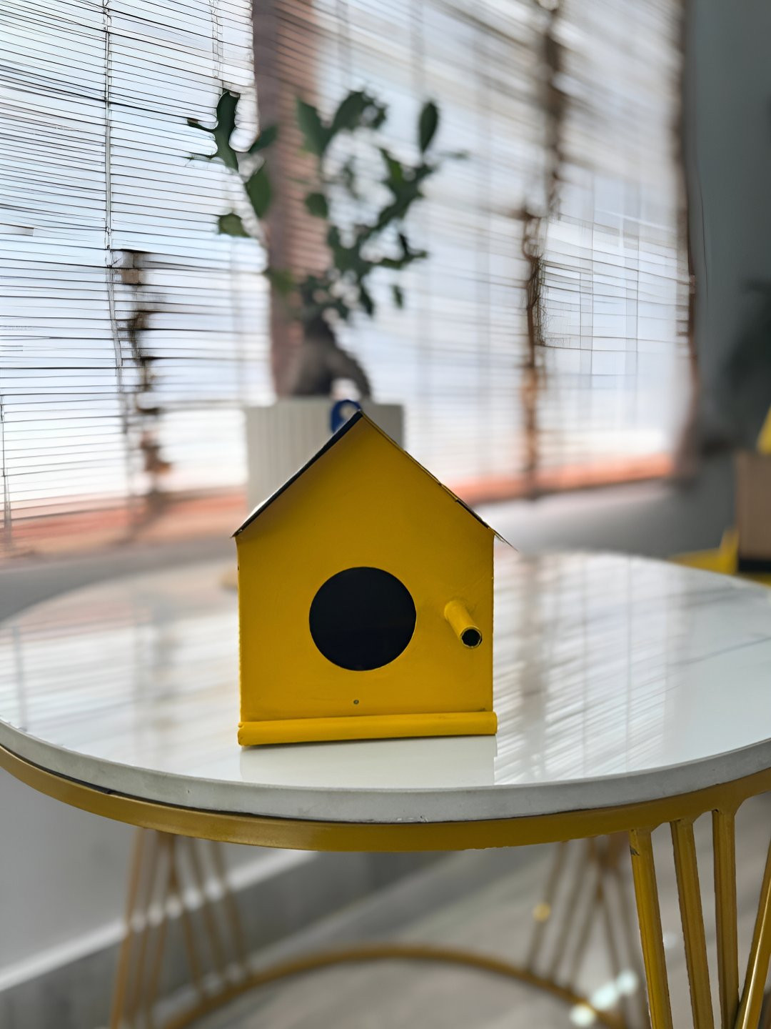 JASMEY HOMES Yellow & Blue Garden Accessories Bird House