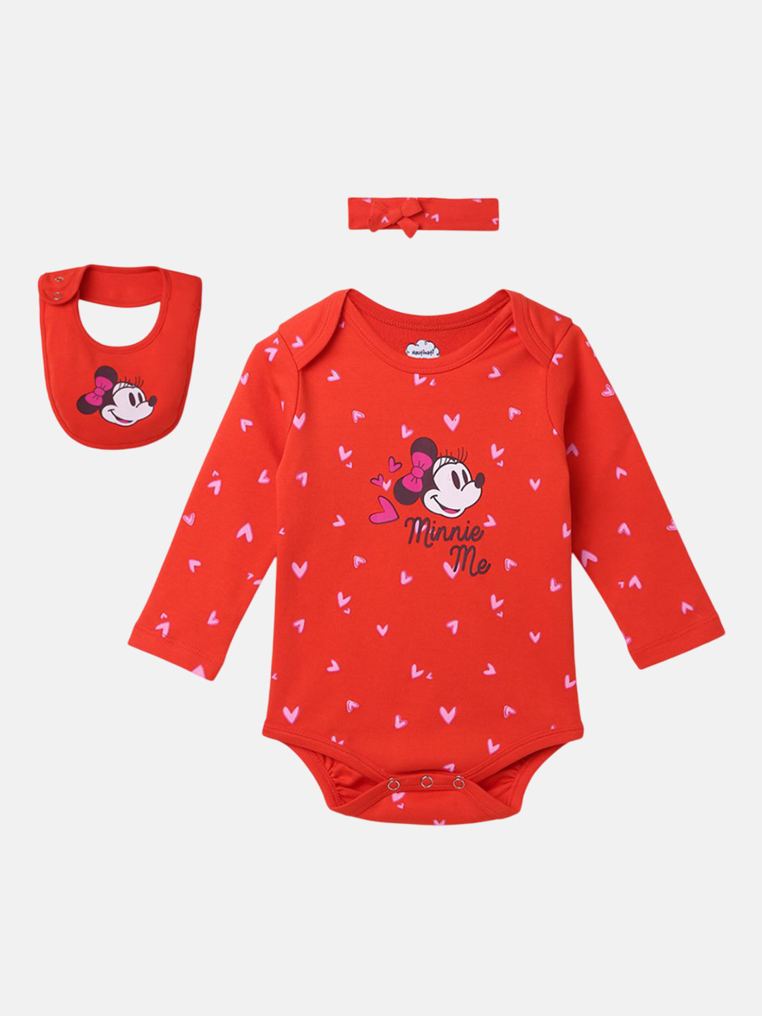 NautiNati Infants Girls 3 Pieces Disney Cotton Minnie Mouse Printed Clothing Gift Set