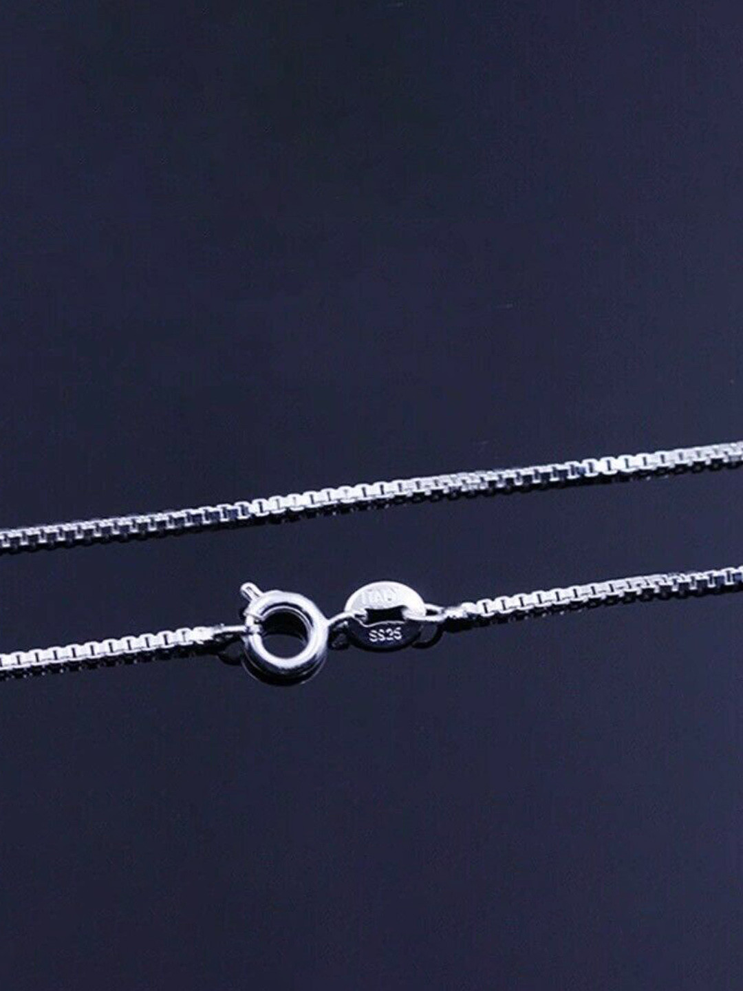 Bling Queen Silver-Plated Stainless Steel Quartz Studded Pendant With Chain