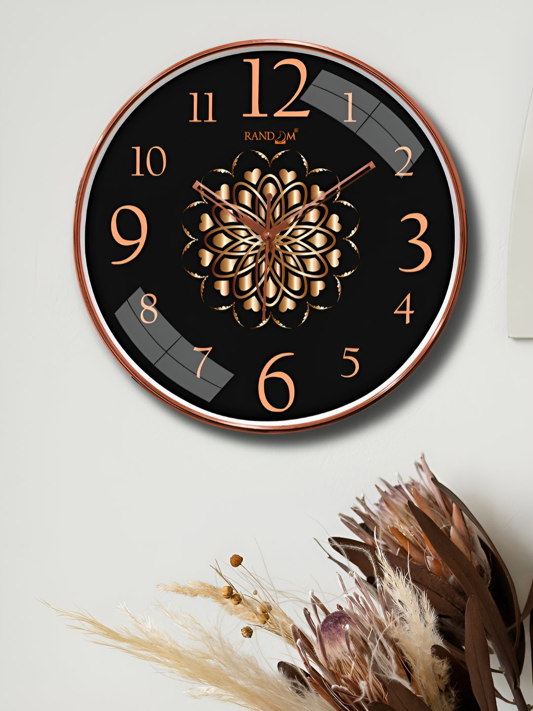 RANDOM Metallic Foil Finish With Sweep Silent Classic 12.75 Inch Wall Clock