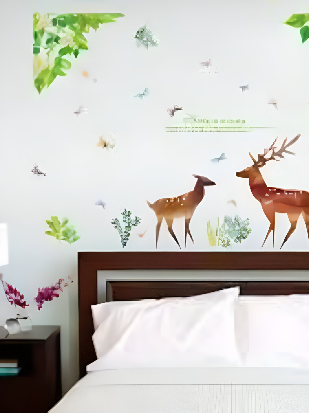 INDIAN ROYALS Brown & Green Animal Printed Self-Adhesive & Durable Wall Sticker